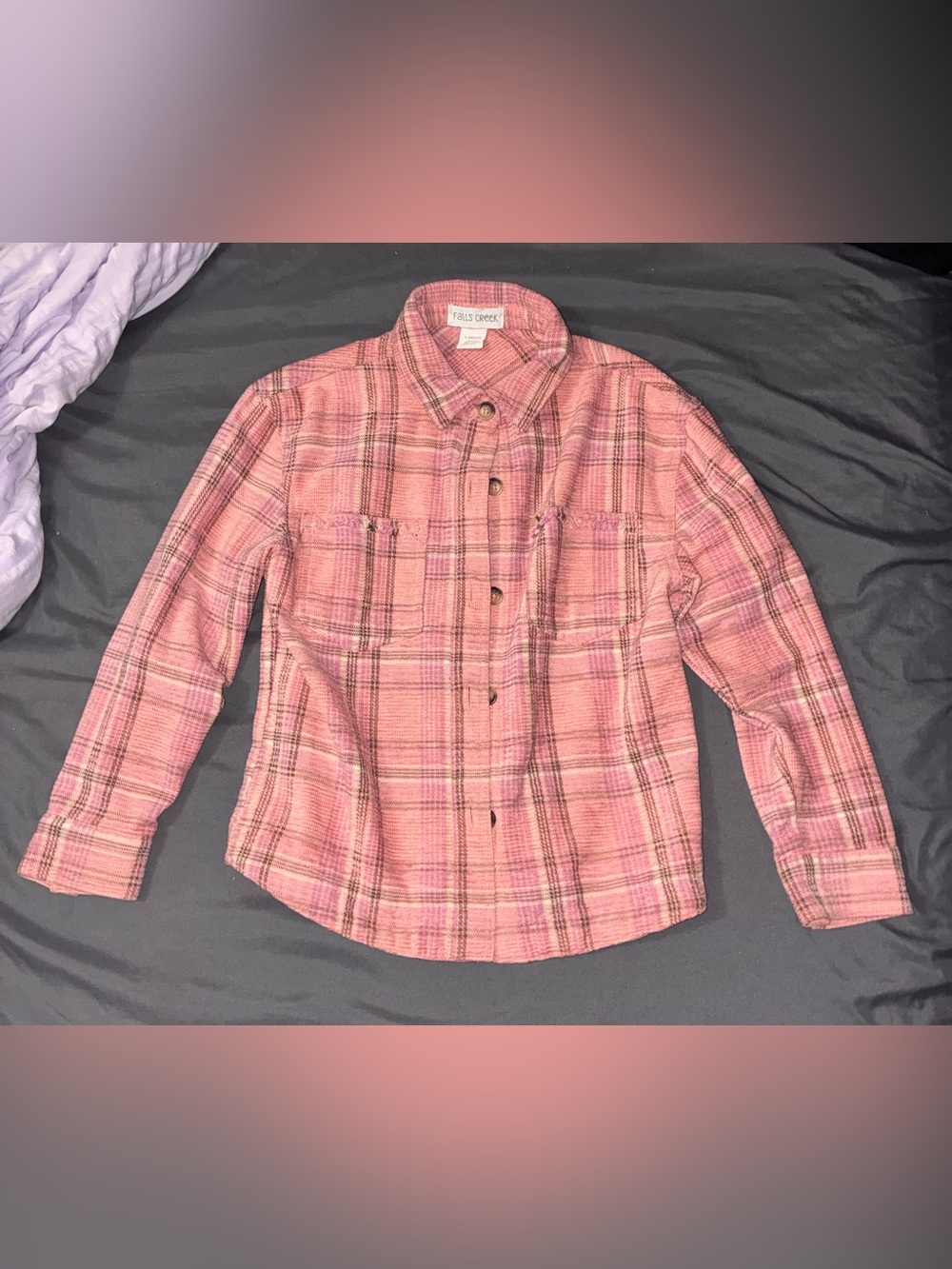 Falls Creek Pink Plaid Button-Down Shirt